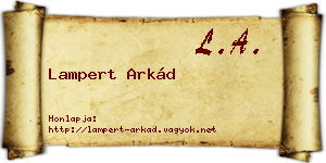 Lampert Arkád névjegykártya